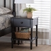 Baxton Studio Braith Farmhouse Black Spindle Wood 1-Drawer Nightstand - SW8000-88NS-Black-NS