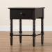 Baxton Studio Braith Farmhouse Black Spindle Wood 1-Drawer Nightstand - SW8000-88NS-Black-NS