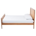 Baxton Studio Walthard Mid-Century Light Walnut King Platform Bed with Woven Rattan - SW8632-Light Walnut/Rattan-King