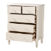 Baxton Studio Braith Farmhouse Ivory Spindle Wood 5-Drawer Chest - SW8000-88CH5D-Ivory-Chest