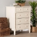 Baxton Studio Braith Farmhouse Ivory Spindle Wood 5-Drawer Chest - SW8000-88CH5D-Ivory-Chest