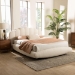 Baxton Studio Grenier Modern Cream Boucle Fabric King Size Floating Bed - BBT61329-Floating Bed-Cream-King