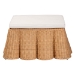 bali & pari Palm Scallop Natural Rattan Ottoman with Cushion - Handwoven Wicker Accent Bench or Footrest for Living Room, Bedroom, or Sunroom Decor, 39" Square - Palm-Light Honey Rattan-35 Ottoman w Cushion