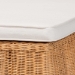 bali & pari Palm Scallop Natural Rattan Ottoman with Cushion - Handwoven Wicker Accent Bench or Footrest for Living Room, Bedroom, or Sunroom Decor, 39" Square - Palm-Light Honey Rattan-35 Ottoman w Cushion