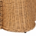 bali & pari Palm Scallop Natural Rattan Ottoman with Cushion - Handwoven Wicker Accent Bench for Living Room, Bedroom or Entryway, Coastal Boho Style Accent Furniture, Rectangle - Palm-Light Honey Rattan-Rectangle Ottoman w/ Cushion
