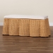 bali & pari Palm Scallop Natural Rattan Ottoman with Cushion - Handwoven Wicker Accent Bench for Living Room, Bedroom or Entryway, Coastal Boho Style Accent Furniture, Rectangle - Palm-Light Honey Rattan-Rectangle Ottoman w/ Cushion