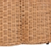 bali & pari Palm Scallop Natural Rattan Ottoman with Cushion - Handwoven Wicker Accent Stool or Footrest for Living Room, Bedroom, or Sunroom, Coastal Boho Style, 32" Round - Palm-Light Honey Rattan-90cm Round Ottoman w/Cushion