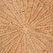 bali & pari Palm Scallop Natural Rattan Ottoman with Cushion - Handwoven Wicker Accent Stool or Footrest for Living Room, Bedroom, or Sunroom, Coastal Boho Style, 26" Round - Palm-Light Honey Rattan-51cm Round Ottoman w/Cushion