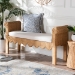 bali & pari Reiko Handwoven Natural Rattan Bench with Scalloped Detailing - Boho Farmhouse Entryway, Bedroom, or Living Room Accent Seating - Palm Short-Open-Natural Rattan-Bench