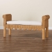 bali & pari Reiko Handwoven Natural Rattan Bench with Scalloped Detailing - Boho Farmhouse Entryway, Bedroom, or Living Room Accent Seating - Palm Short-Open-Natural Rattan-Bench