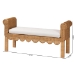 bali & pari Reiko Handwoven Natural Rattan Bench with Scalloped Detailing - Boho Farmhouse Entryway, Bedroom, or Living Room Accent Seating - Palm Short-Open-Natural Rattan-Bench