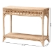 bali & pari Oxford Braided Natural Rattan Console Table with Open Shelf - Coastal Boho Entryway or Hallway Accent Table with Decorative Loop Detailing - WS120-Natural-Rattan-Console Table
