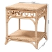bali & pari Oxford Braided Natural Rattan End Table with Shelf - Square Boho Accent Table with Decorative Loop Detailing, Coastal Style for Living Room or Bedroom - WS119-Natural-Rattan-ET