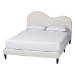 Baxton Studio Dalton Boucle Upholstered Platform Bed - Soft Fabric Queen Size Bed Frame with Headboard, Minimalist Design, Cream - BBT61318-Cream Boucle-Queen