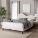 Baxton Studio Dalton Boucle Upholstered Platform Bed - Soft Fabric Queen Size Bed Frame with Headboard, Minimalist Design, Cream - BBT61318-Cream Boucle-Queen