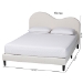 Baxton Studio Dalton Boucle Upholstered Platform Bed - Soft Fabric Queen Size Bed Frame with Headboard, Minimalist Design, Cream - BBT61318-Cream Boucle-Queen