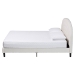 Baxton Studio Pelagia Boucle Upholstered Platform Bed - Soft Fabric Queen Size Bed Frame with Padded Headboard, Minimalist Design, Cream - BBT61319-Cream Boucle-Queen