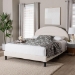Baxton Studio Pelagia Boucle Upholstered Platform Bed - Soft Fabric Queen Size Bed Frame with Padded Headboard, Minimalist Design, Cream - BBT61319-Cream Boucle-Queen