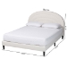 Baxton Studio Pelagia Boucle Upholstered Platform Bed - Soft Fabric Queen Size Bed Frame with Padded Headboard, Minimalist Design, Cream - BBT61319-Cream Boucle-Queen
