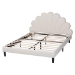 Baxton Studio Albion Boucle Upholstered Platform Bed - Soft Fabric Queen Size Bed Frame with Padded Headboard, Minimalist Design, Cream - BBT61320-Cream Boucle-Queen