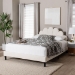 Baxton Studio Albion Boucle Upholstered Platform Bed - Soft Fabric Queen Size Bed Frame with Padded Headboard, Minimalist Design, Cream - BBT61320-Cream Boucle-Queen