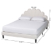 Baxton Studio Albion Boucle Upholstered Platform Bed - Soft Fabric Queen Size Bed Frame with Padded Headboard, Minimalist Design, Cream - BBT61320-Cream Boucle-Queen