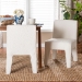 Baxton Studio Helios Boucle Dining Chair Set of 2 - Modern Armless Upholstered Accent Chair, Soft White, Minimalist Design - BBT5543-Cream Boucle-DC