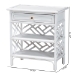 bali & pari Tiaret Natural Rattan Nightstand with Drawer and Shelves - Chippendale -Style Bedside Table for Bedroom or Coastal Living Spaces, White - WS117-Small Knob-White-Rattan-NS