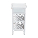 bali & pari Tiaret Natural Rattan Nightstand with Drawer and Shelves - Chippendale -Style Bedside Table for Bedroom or Coastal Living Spaces, White - WS117-Small Knob-White-Rattan-NS