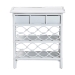 bali & pari Akane Natural Rattan Nightstand with Drawer and Open Shelves - Coastal Bedside Table with Lattice Design, White - WS118A-Medium Knob-White-Rattan-NS