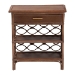 bali & pari Akane Natural Rattan Nightstand with Drawer and Open Shelves - Coastal Bedside Table with Lattice Design, Brown - WS118A-Medium Knob-Antiqued Brown-Rattan-NS