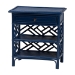 bali & pari Tiaret Natural Rattan Nightstand with Drawer and Shelves - Chippendale -Style Bedside Table for Bedroom or Coastal Living Spaces, Blue - WS117-Small Knob-Royal Blue-Rattan-NS
