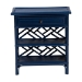 bali & pari Tiaret Natural Rattan Nightstand with Drawer and Shelves - Chippendale -Style Bedside Table for Bedroom or Coastal Living Spaces, Blue - WS117-Small Knob-Royal Blue-Rattan-NS