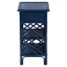 bali & pari Tiaret Natural Rattan Nightstand with Drawer and Shelves - Chippendale -Style Bedside Table for Bedroom or Coastal Living Spaces, Blue - WS117-Small Knob-Royal Blue-Rattan-NS