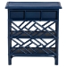 bali & pari Tiaret Natural Rattan Nightstand with Drawer and Shelves - Chippendale -Style Bedside Table for Bedroom or Coastal Living Spaces, Blue - WS117-Small Knob-Royal Blue-Rattan-NS