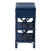bali & pari Daina Natural Rattan Nightstand with Drawer and Open Shelves - Coastal Bedside Table with Geometric Design, Blue - WS118B-Medium Knob-Royal Blue-Rattan-NS