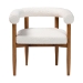 Baxton Studio Caia Boucle Dining Chair - Modern Upholstered Accent Armchair, Cream, Minimalist Design - BBT5540-Cream/Walnut-DC