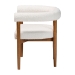 Baxton Studio Caia Boucle Dining Chair - Modern Upholstered Accent Armchair, Cream, Minimalist Design - BBT5540-Cream/Walnut-DC