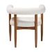 Baxton Studio Caia Boucle Dining Chair - Modern Upholstered Accent Armchair, Cream, Minimalist Design - BBT5540-Cream/Walnut-DC