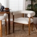 Baxton Studio Caia Boucle Dining Chair - Modern Upholstered Accent Armchair, Cream, Minimalist Design - BBT5540-Cream/Walnut-DC