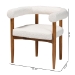 Baxton Studio Caia Boucle Dining Chair - Modern Upholstered Accent Armchair, Cream, Minimalist Design - BBT5540-Cream/Walnut-DC
