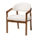 Baxton Studio Biana Boucle Dining Chair - Modern Upholstered Accent Armchair, Cream, Minimalist Design - BBT5541-Cream/Walnut-DC