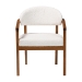 Baxton Studio Biana Boucle Dining Chair - Modern Upholstered Accent Armchair, Cream, Minimalist Design - BBT5541-Cream/Walnut-DC