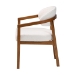 Baxton Studio Biana Boucle Dining Chair - Modern Upholstered Accent Armchair, Cream, Minimalist Design - BBT5541-Cream/Walnut-DC