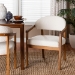 Baxton Studio Biana Boucle Dining Chair - Modern Upholstered Accent Armchair, Cream, Minimalist Design - BBT5541-Cream/Walnut-DC