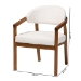 Baxton Studio Biana Boucle Dining Chair - Modern Upholstered Accent Armchair, Cream, Minimalist Design - BBT5541-Cream/Walnut-DC