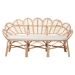 bali & pari Eliava Natural Rattan Accent Bench with Removable Cushion - Coastal Boho Style Loveseat with Scalloped Fan Back Design for Indoor Living Room or Sunroom Seating - Flower-Natural-Bench
