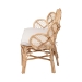bali & pari Eliava Natural Rattan Accent Bench with Removable Cushion - Coastal Boho Style Loveseat with Scalloped Fan Back Design for Indoor Living Room or Sunroom Seating - Flower-Natural-Bench