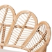bali & pari Eliava Natural Rattan Accent Bench with Removable Cushion - Coastal Boho Style Loveseat with Scalloped Fan Back Design for Indoor Living Room or Sunroom Seating - Flower-Natural-Bench