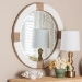 bali & pari Makya Round  Woven Rope Mirror - Coastal Mirror with White Fabric and Woven Jute Accents for Farmhouse, Boho Wall Decor, Beach House - F247-FT1-Mirror